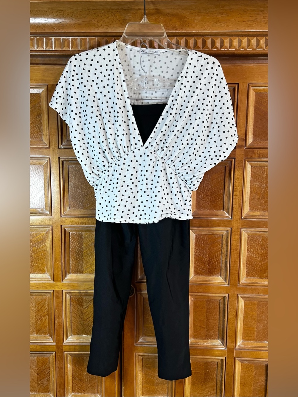 Zara & Forever 21 Girls 2-Piece Black & White Polka Dot Outfit Size L / 13-14